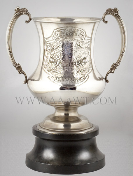 Sterling Silver Presentation Urn, Captain Peter Johnson, S.S. Maui<br />
By the Chamber of Commerce, Maui, Hawaii, Image 1